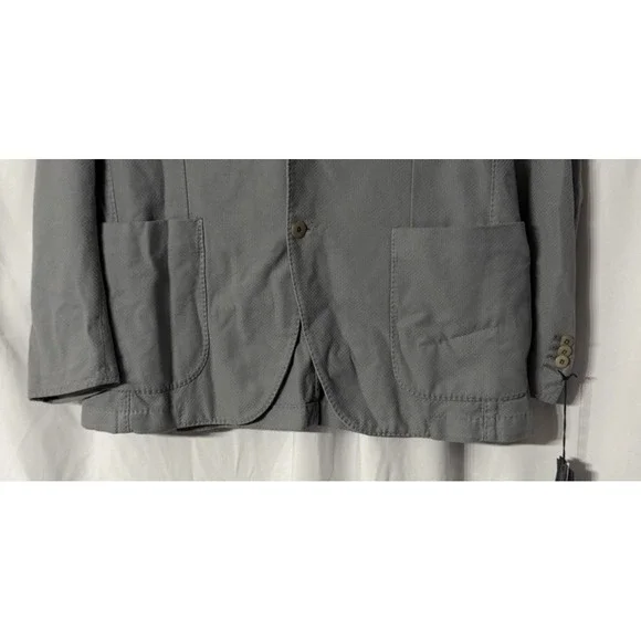 NWT San Remo Mens Long Sleeve Comfort Cotton Casual Gray Jacket Blazer‎ Size 50